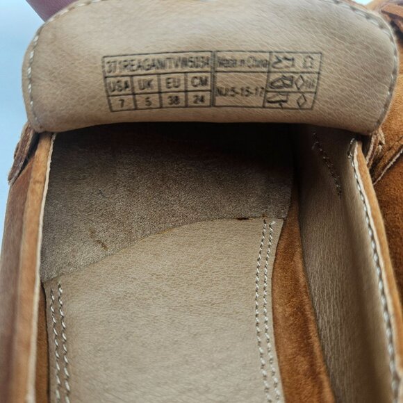 Vionic Reagan Brown Suede Tassel Mule Shoes Womens Sz 7 NEW Read - Picture 6 of 7